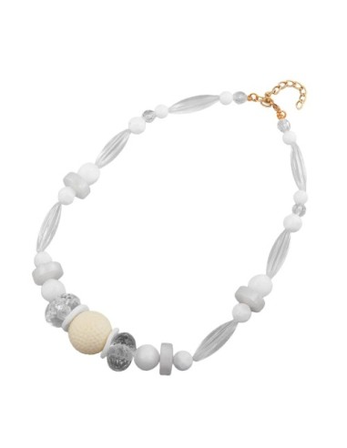 necklace honeycomb bead white beads white & transparent
