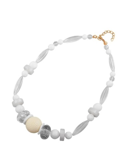 necklace honeycomb bead white beads white & transparent