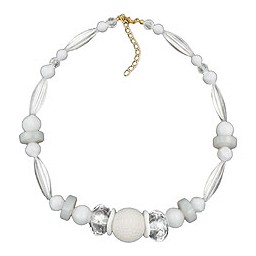 necklace honeycomb bead white beads white & transparent