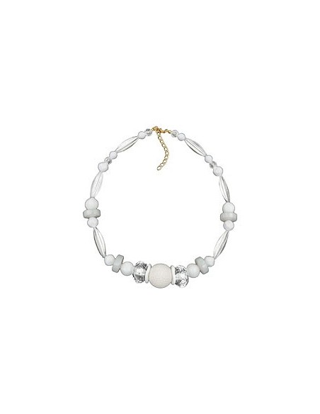 necklace honeycomb bead white beads white & transparent