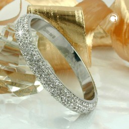 bangle 6 row glass crystals white