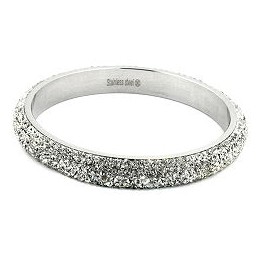 bangle 6 row glass crystals white