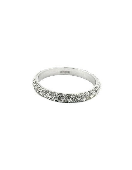 bangle 6 row glass crystals white