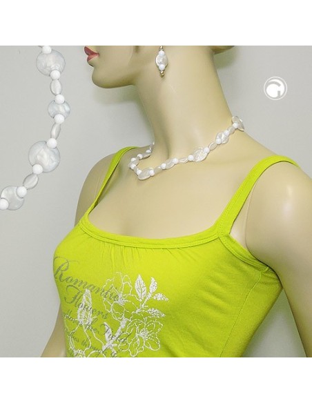 necklace white beads pearl white