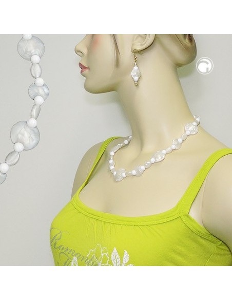 necklace white beads pearl white