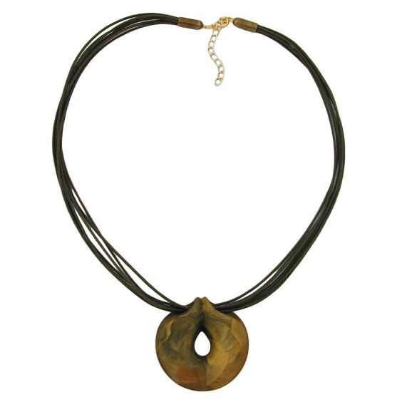 necklace green-olive ring 55cm