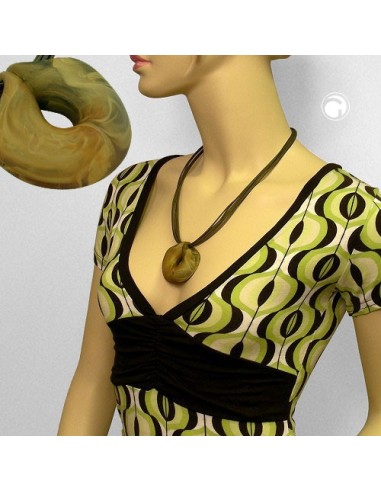 necklace green-olive ring 55cm