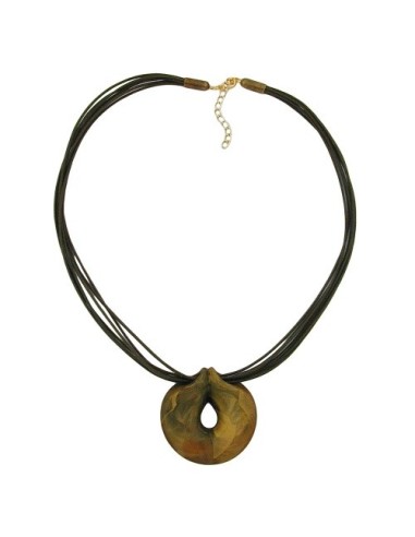 necklace green-olive ring 55cm