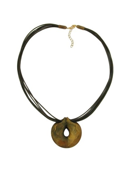 necklace green-olive ring 55cm