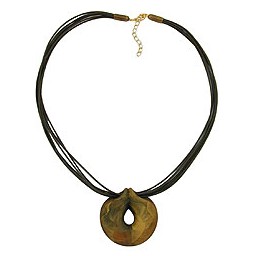 necklace green-olive ring 55cm