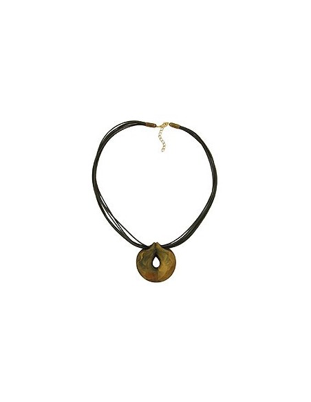 necklace green-olive ring 55cm