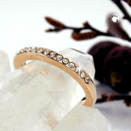 ring glass crystals redgold plated