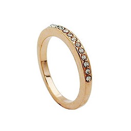 ring glass crystals redgold plated