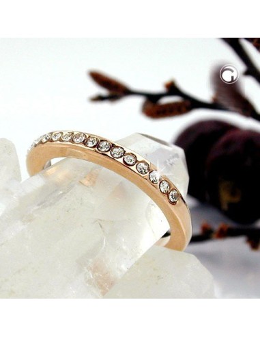 ring glass crystals redgold plated
