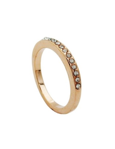 ring glass crystals redgold plated
