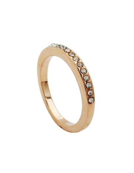 ring glass crystals redgold plated