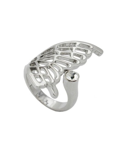 ring butterfly wing glass crystal rhodium plated