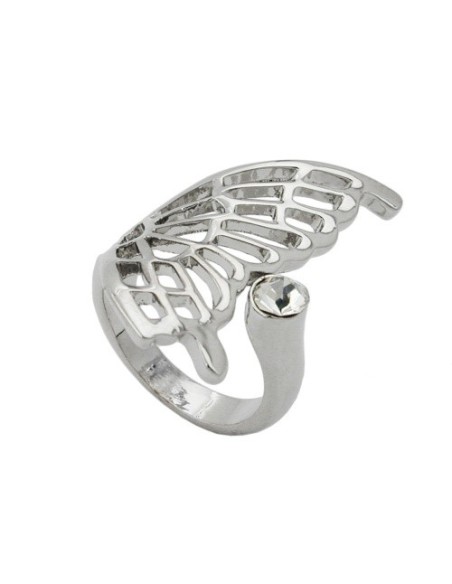 ring butterfly wing glass crystal rhodium plated