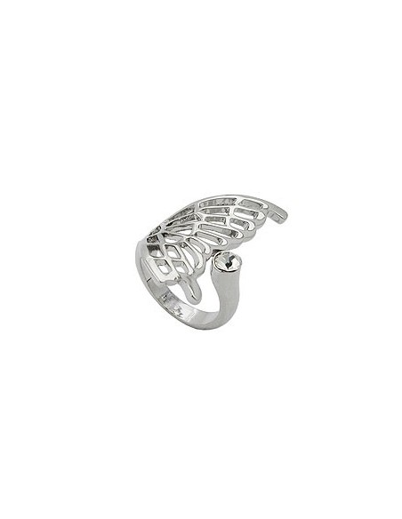 ring butterfly wing glass crystal rhodium plated