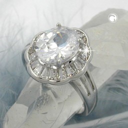 ring cubic zirconia crystal white