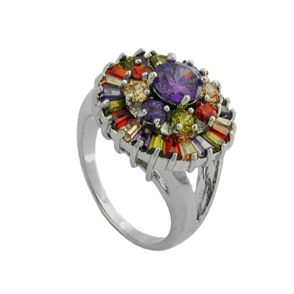 ring cubic zirconia multi color