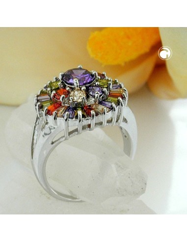 ring cubic zirconia multi color