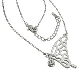 necklace pendant butterfly wing white gold coloured