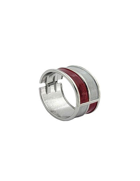hinged bangle red grey enameled