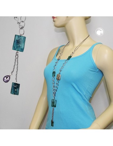 necklace curb chain different beads turquoise