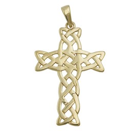 pendant cross polished 9k gold