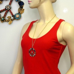 necklace peace sign multi coloured