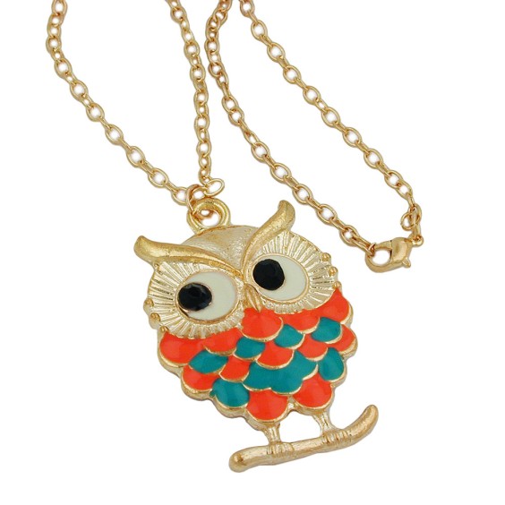 necklace owl multi-coloured