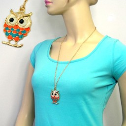 necklace owl multi-coloured