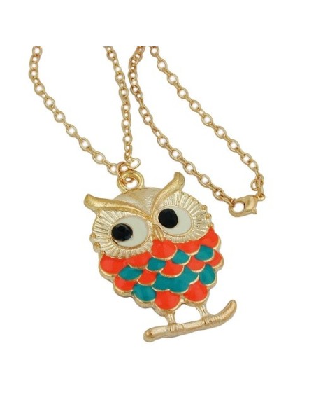 necklace owl multi-coloured