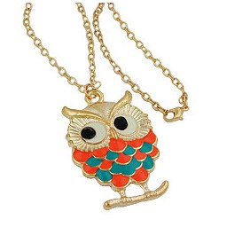 necklace owl multi-coloured