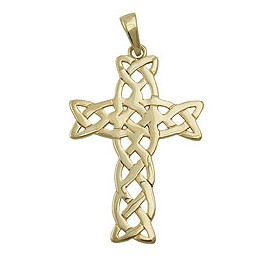 pendant cross polished 9k gold