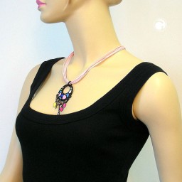 necklace pendant multi-colour 50cm