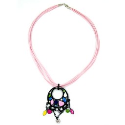 necklace pendant multi-colour 50cm