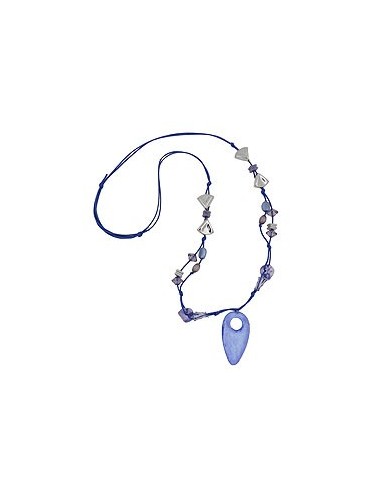 necklace blue and crome-finished beads