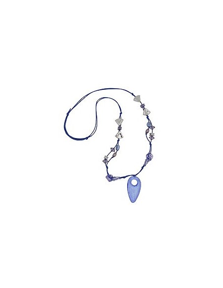 necklace blue and crome-finished beads
