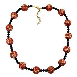 necklace designer beads red/gold-coloured black