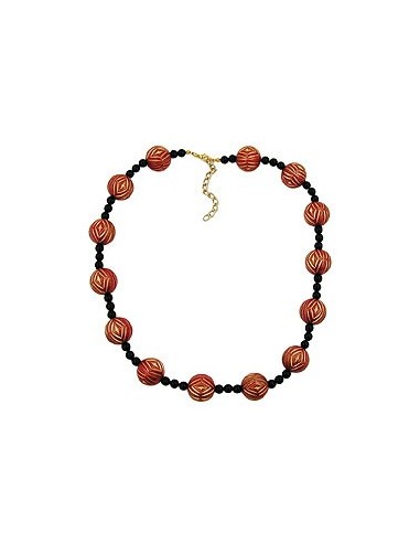 necklace designer beads red/gold-coloured black