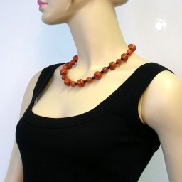 necklace beads red-black 50cm