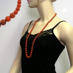 necklace beads red 80cm