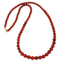 necklace beads red 80cm