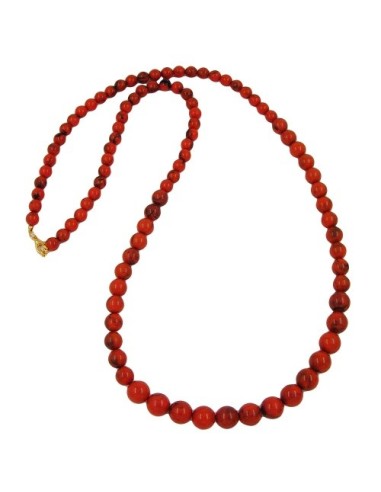 necklace beads red 80cm