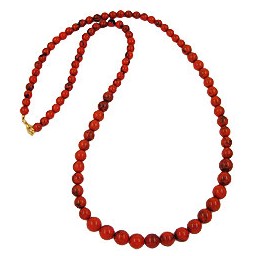 necklace beads red 80cm