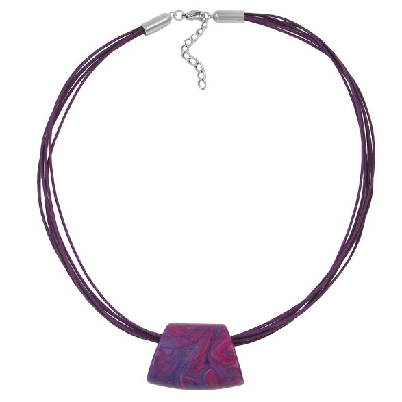 necklace trapezium purple-pink 50cm