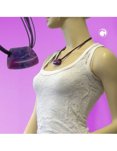 necklace trapezium purple-pink 50cm