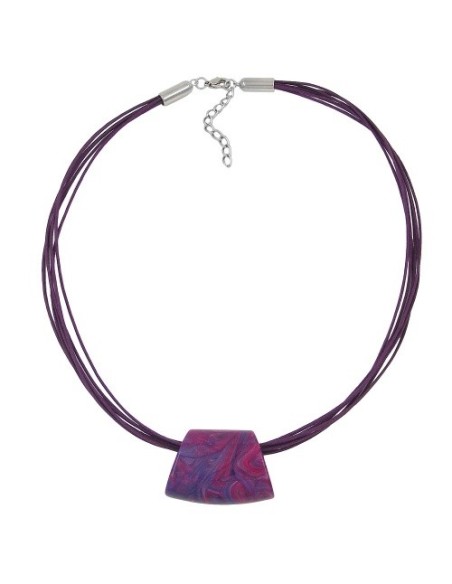 necklace trapezium purple-pink 50cm